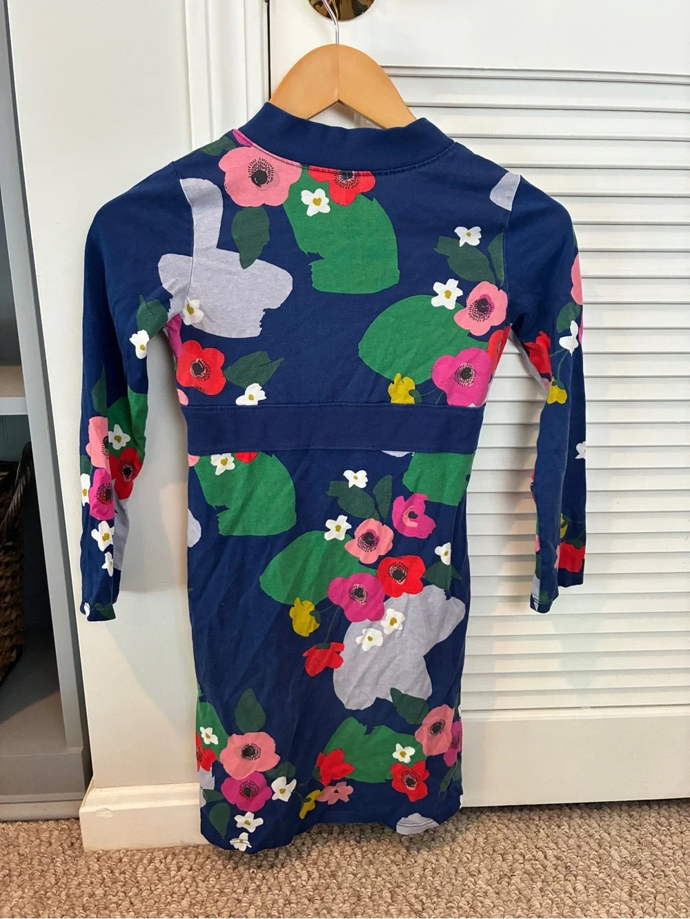 Tea Kids Long Navy Long Sleeve Floral Dress Summer Vacation Size 8